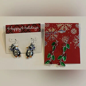 Christmas Holiday earrings pierced wire.  New with tags